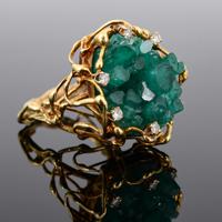 Gold, Diamond & Emerald Estate Ring - Sold for $2,176 on 11-15-2025 (Lot 303).jpg